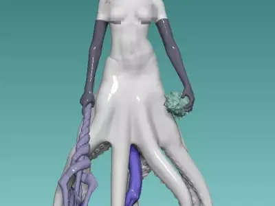 Octopus woman 3D print model