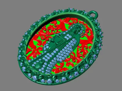  santa muerte holy death small size pendant 3D STL 3DM skull 3D print model