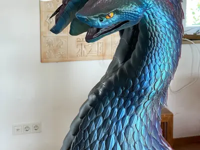 Harlequin Snake - Fantasy - with 3 Heads 3D print model