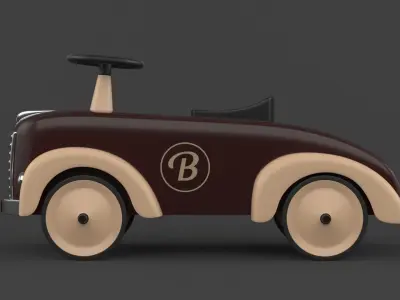 Retro Push Car 3D model