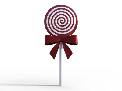 Pine Cone Lollipop Christmas Low-poly 3D model