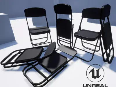 Folding Chair Game Ready Low-poly 3D model