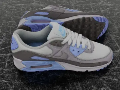 NIKE AIR MAX 3D SHOES - BLUE Low-poly 3D model