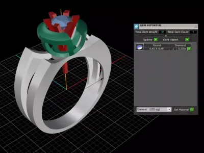 woman ring 3D print model 2