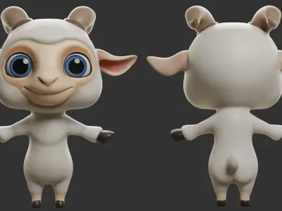 Sheep  Cartoon Low-poly 3D model