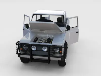 Full Land Rover Defender 90 Pick Up Seethrough 3D model