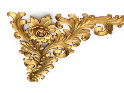 Classic carved corner decor ornament cnc 3d printing stl 09 3D print model