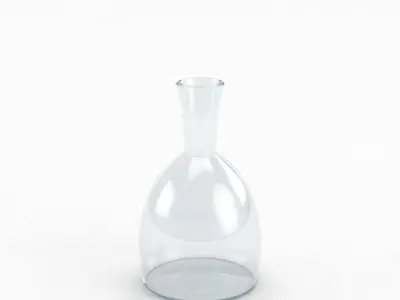 Vases Set glass on silver plate 3D model