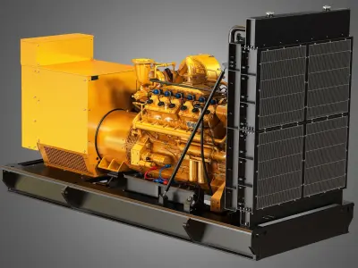 G3412 Engine - V12 Diesel Generator Engine  3D model