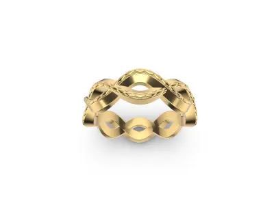 Textured Wavy Ring 3D print model