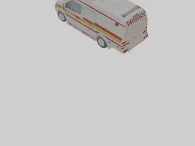 Ambulance vehicle Low-poly 3D model