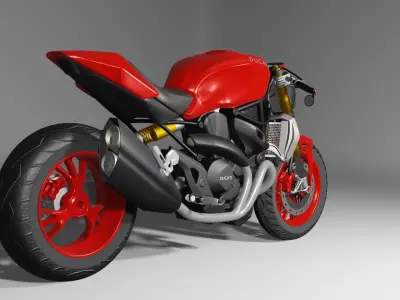 DUCATI MONSTER 1200 Cafe Racer Low-poly 3D model
