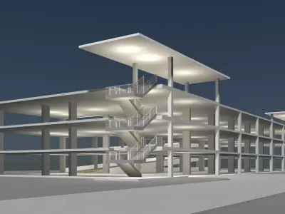 Parking garage building in structure 25-27 3D model