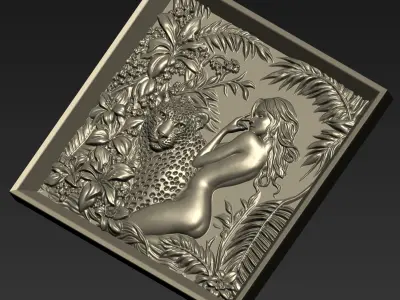 Leopard and a Girl A40 3D print model