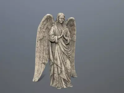 Angel Statue 04 Low-poly 3D model