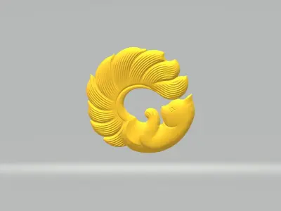 Nine-tailed Fox Pendant 3D print model