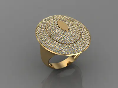 STL 3DM Print Ready Women Diamond Ring Lightweight Printable  3D print model 173