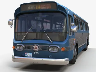 Old bus Low-poly 3D model