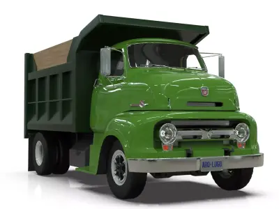 Vintage Single Axle Dump Truck - 1950s COE 3D model
