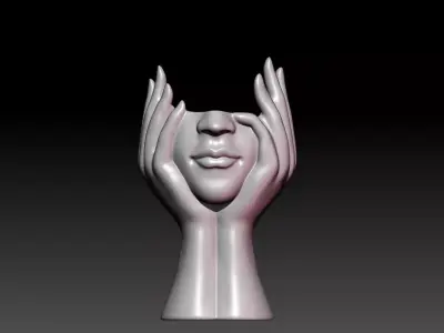 Vase - the girls face 3D print model