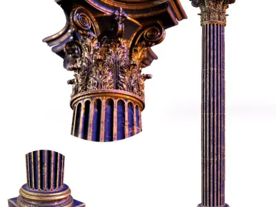 Greek Column Corinthian Style 3D model