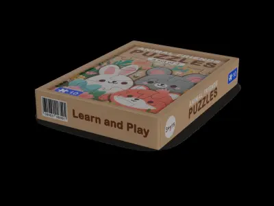Cars and action games Puzzle Set Low-poly 3D model
