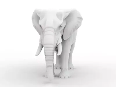 Realistic Elephant 3D Printable 3D print model
