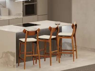 Stool Coara Low-poly 3D model