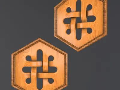 Decorative carved planks 3D model