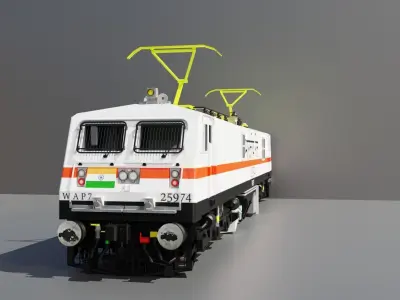 Indian Railways Engines WAP 7  and WAG 9  combo  Low-poly 3D model