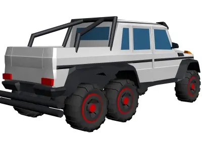 Mercedes-Benz G 63 AMG 6x6 Hypercasual Low-poly 3D model