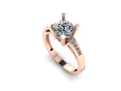 Solitair ring 3D print model