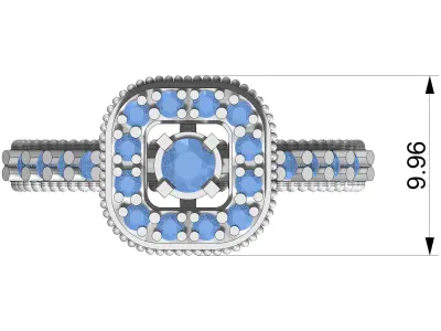 Engagement ring together and separately  3D print model