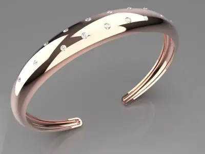 Womens Bangle Bracelet Model bg0036 3D print model