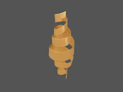 Spiral Ribbon Floating v1 001 Low-poly 3D model
