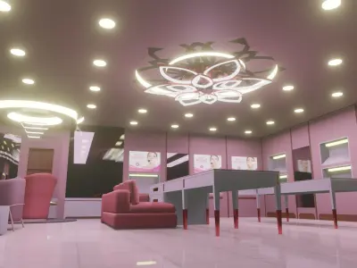 COSMETIC SHOP - LOW POLY - GAME-VR READY Low-poly 3D model