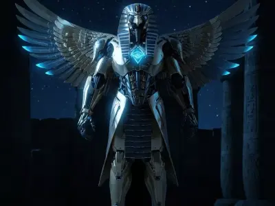 Sci-Fi Mecha-Horus - Winged Egyptian Mythological Prop Low-poly 3D model