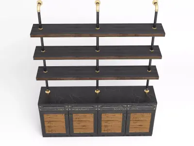 Home n People Loft interior Cabinet and Shelf 3D model