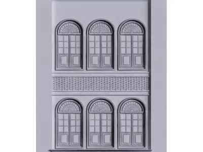 Arabic exterior facade element set 815 Low-poly 3D model