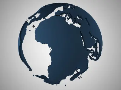 Globe Shell Dark Grey 3D model