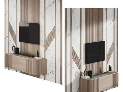 Modern TV Wall 040 3D model