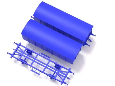 Type GR20 railway wagon - close 3D print model