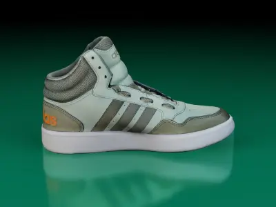 Adidas Hoops 3 Mid green LP Game ready Low-poly 3D model