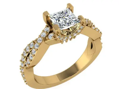 Princess Twisted Ring 3574 3D print model