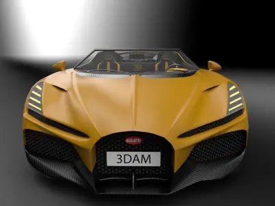 Bugatti W16 Mistral Low-poly 3D model