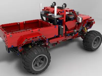Lego Jeep  Low-poly 3D model