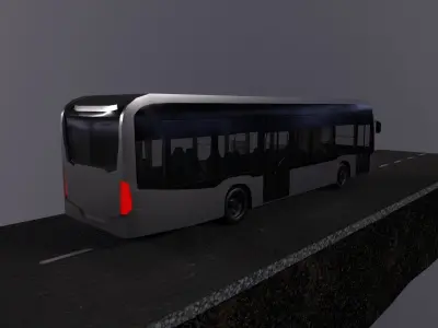 Low-poly 3d PBR model City Bus Low-poly 3D model
