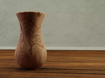 Decorative Wood  Vase Model Low-poly 3D model