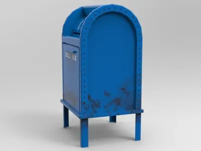 Game Ready MailBox PBR mail box Free low-poly 3D model