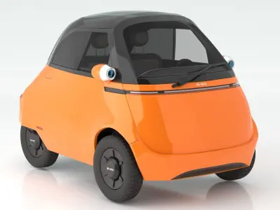 Microlino electric scooter car Orange 3D model